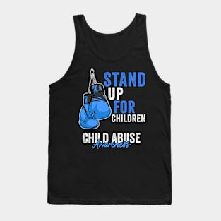 Child Abuse Prevention Awareness Month Blue Ribbon gift idea Tank Top